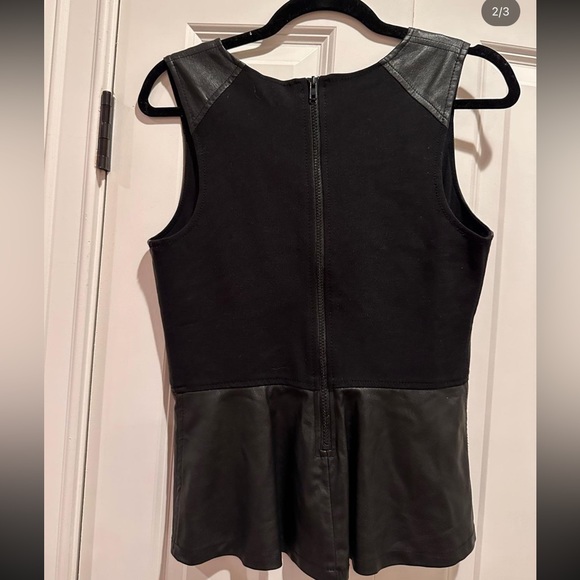 NWT Sanctuary Vegan Leather Peplum Top - Picture 4 of 5